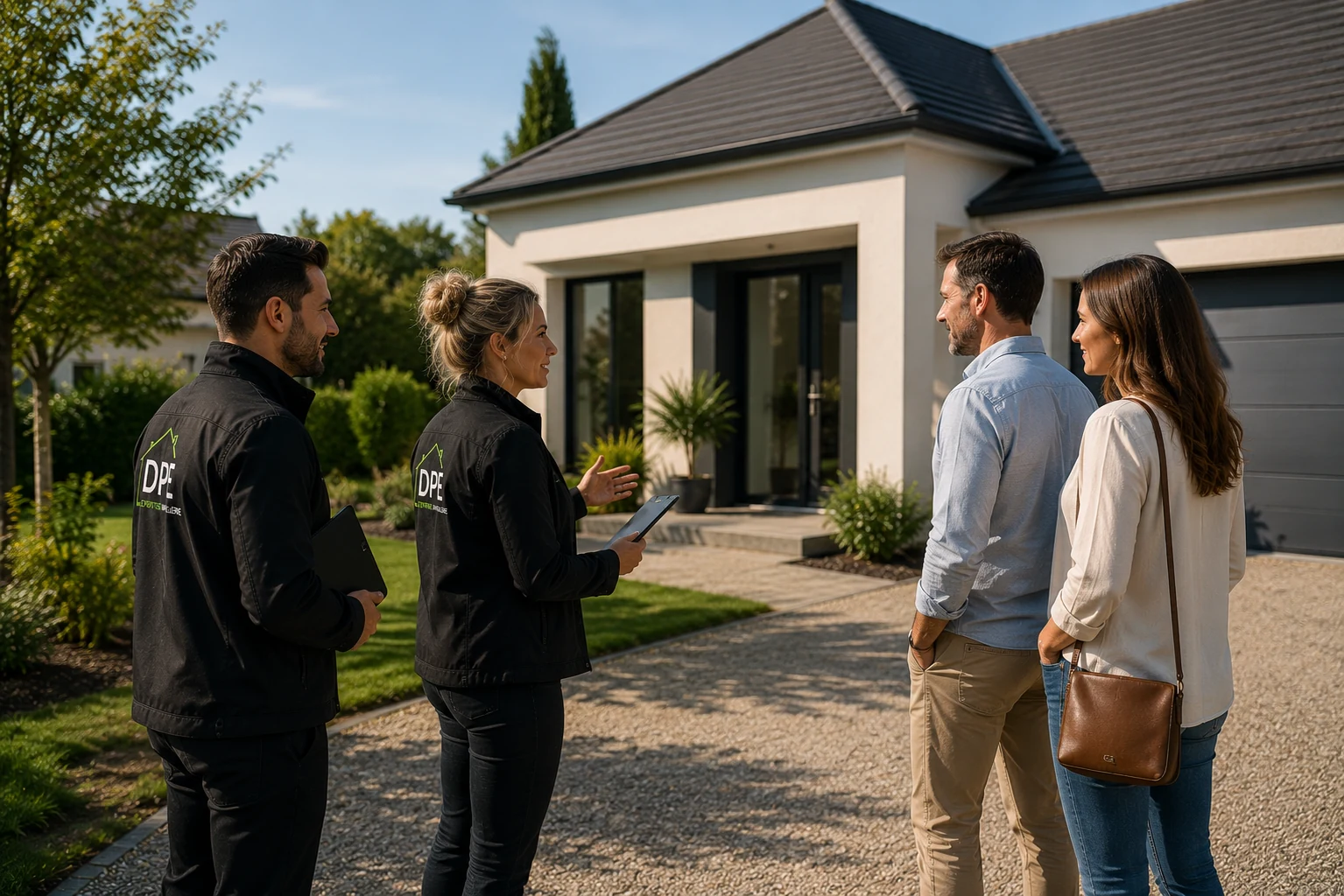 Visite d’un bien immobilier avec une équipe DPE Expertise Immobilier